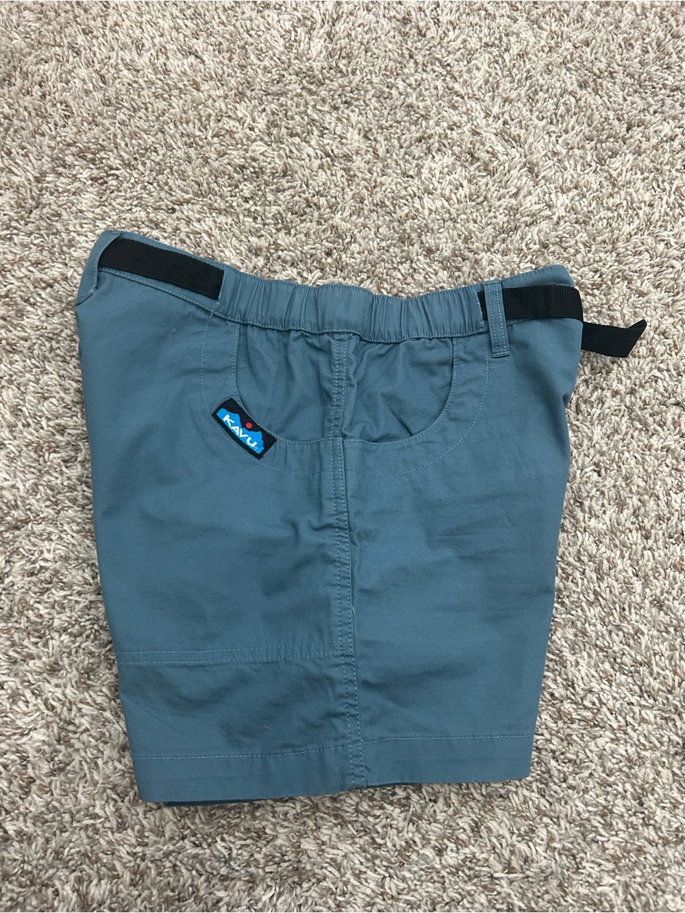 KAVU Chilli Lite Mens Shorts Small Belt 100% Cotton Chino Blue